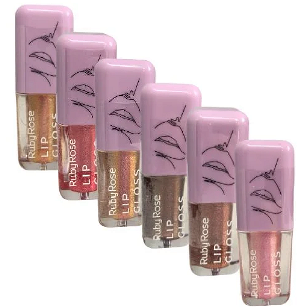 Kit 06 Unidades Gloss Labial Ruby Rose HB8234