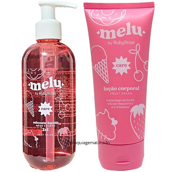 Kit Corporal Melu Fruit Salad 01 Sabonete Líquido 2 em 1 e 01 Loção Corporal