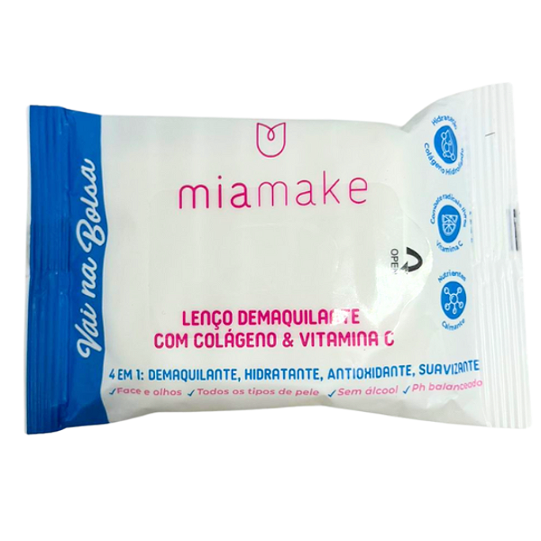 Lenço Demaquilante com Colágeno e Vitamina C Vai na Bolsa Mia Make 464