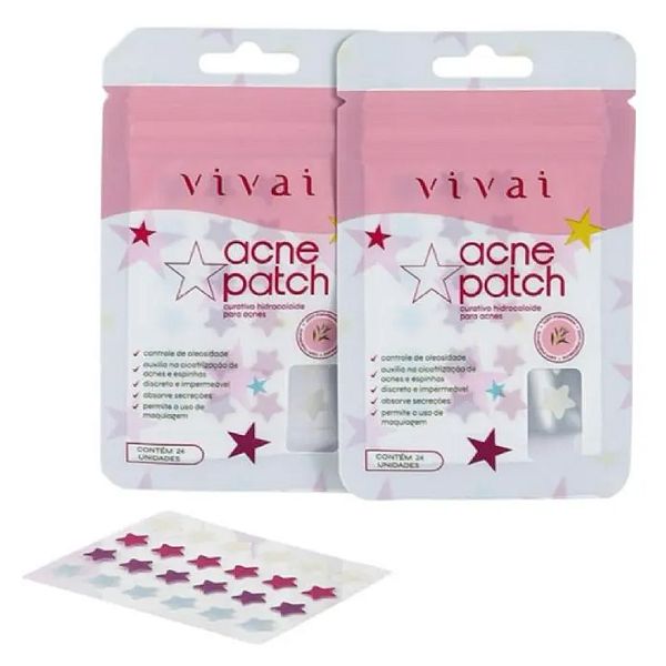 Acne Patch Adesivo Curativo Hidrocoloide Para Acnes Vivai Cartela 24 Unidades 5079