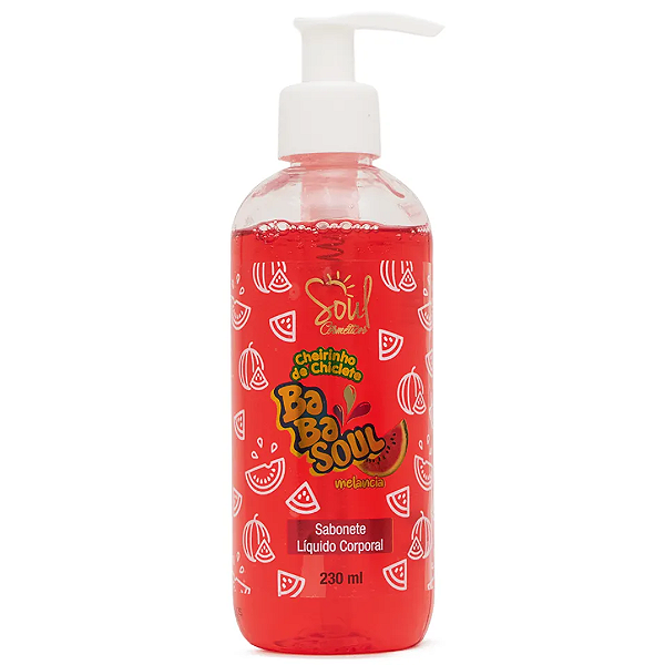 Sabonete Líquido Corporal Cheirinho de Chiclete Babasoul Melancia Soul Cosméticos SL906