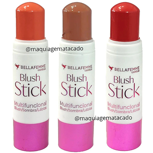 Blush Stick Multifuncional Bella Femme BF10197 Atacado Box 24 Unidades