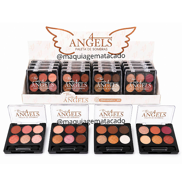 Kit 04 Unidades Paleta de Sombras 4 Angels BR1200