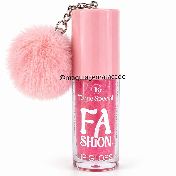 Lip Gloss Fashion com Pompom Toque Especial TS02024
