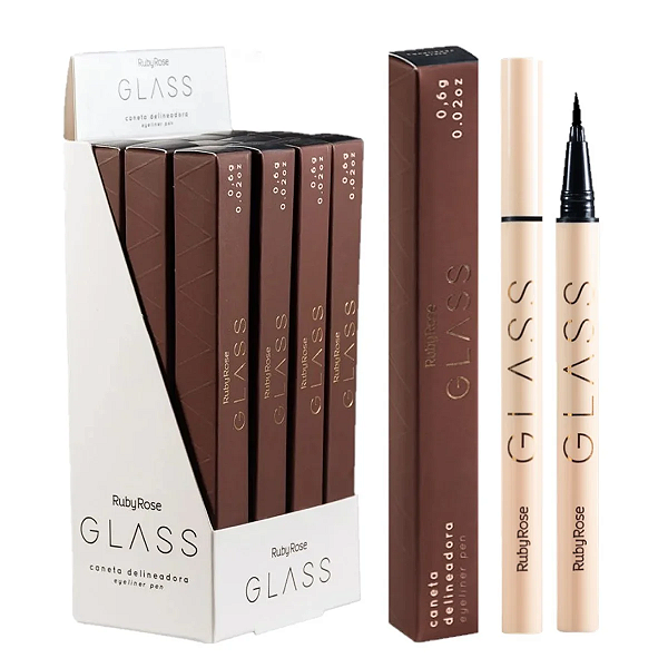 Caneta Delineadora Glass Ruby Rose HB524 Atacado Box 12 Unidades