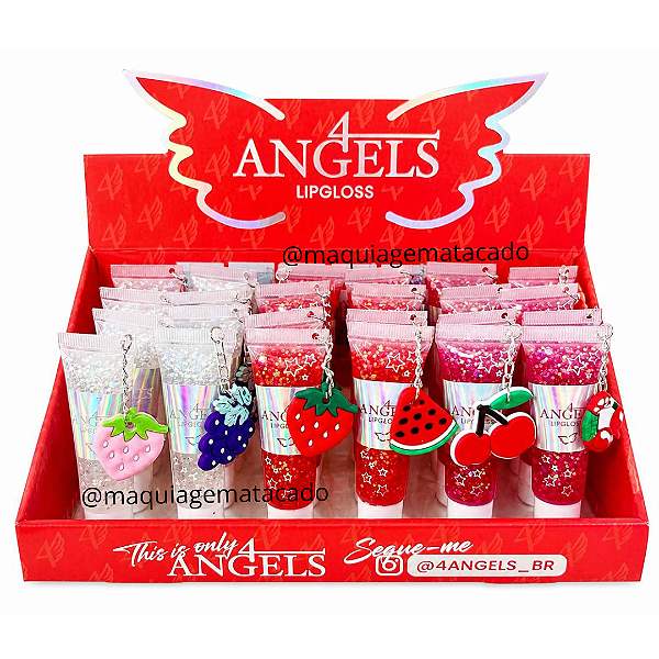 Lip Gloss 4 Angels BR1044 Atacado Box 24 Unidades