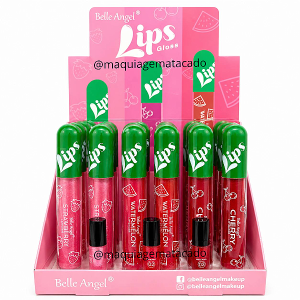 Lip Gloss Belle Angel RB023 Atacado Box 24 Unidades