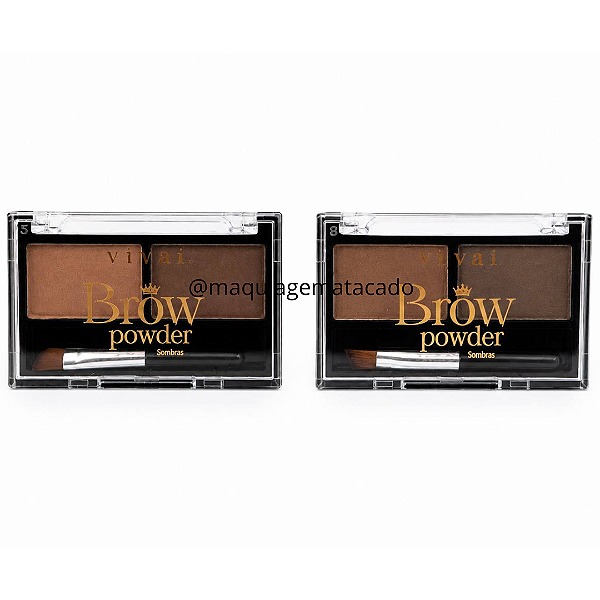 Kit 02 Unidades Sombras Para Sobrancelha Brow Powder Vivai 4143