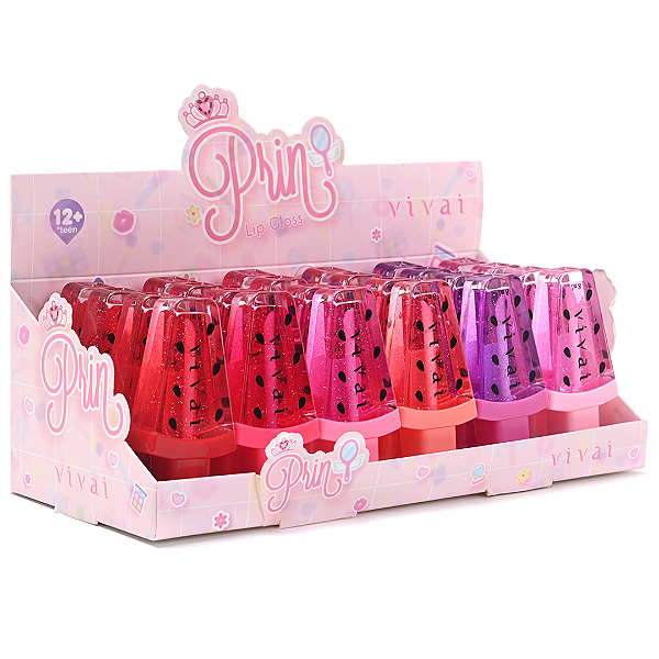 Lip Gloss Mágico Prin Vivai 3259 Atacado Box 24 Unidades