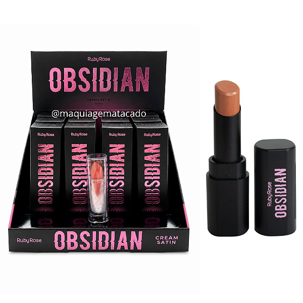 Batom Cream Satin Obsidian Ruby Rose HB7000 Cor 05 Atacado Box 12 Unidades