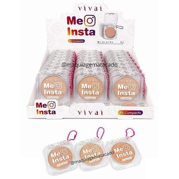 Pó Compacto Me Insta Vivai 1253 Cores 01, 02 e 03 Atacado Box 24 Unidades
