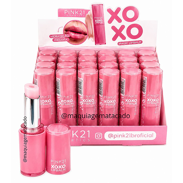 Lip Balm Xoxo Pink 21 CS5280 Atacado Box 24 Unidades