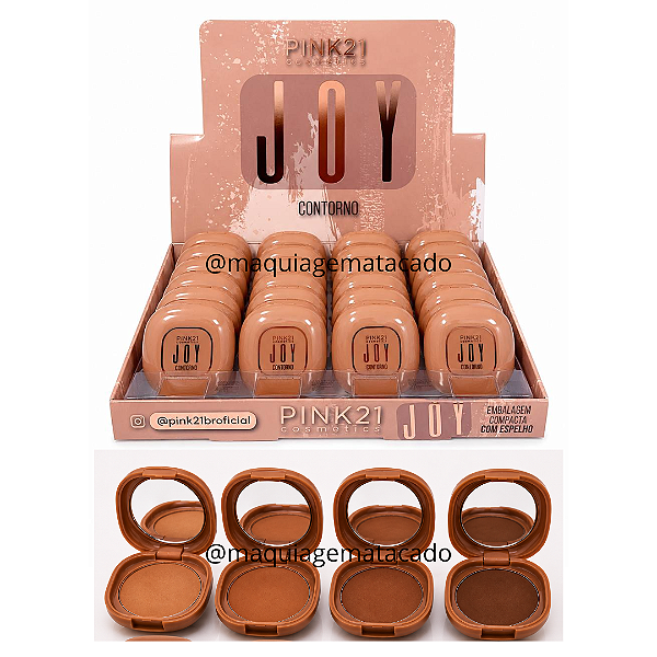 Contorno Compacto com Espelho Joy Pink 21 CS5742 Atacado Box 24 Unidades