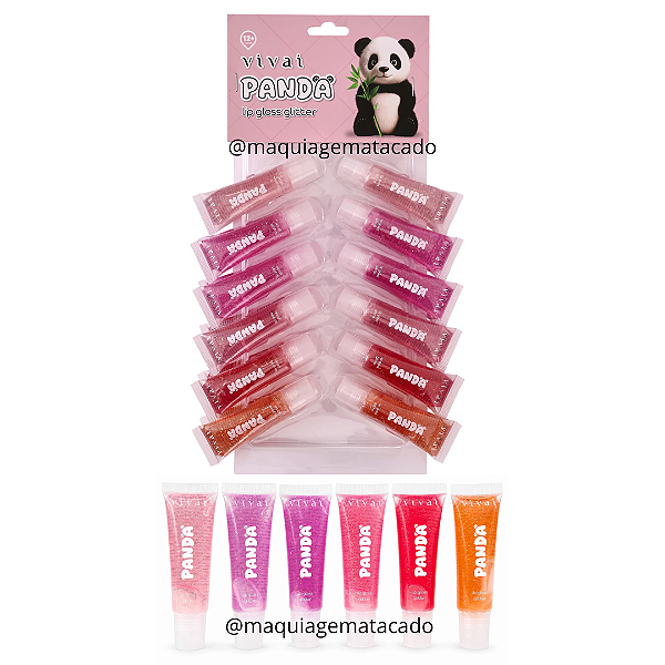 Lip Gloss Glitter Panda Vivai 3427 Atacado Box 24 Unidades