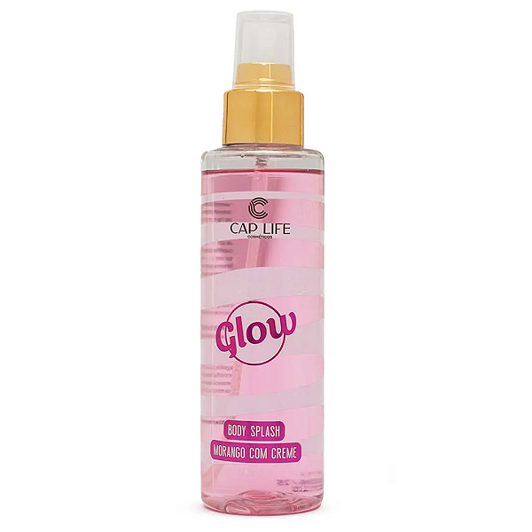 Body Splash Glow Morango com Creme Cap Life CL578