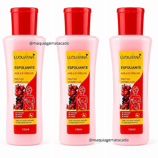 Kit 03 Unidades Esfoliante Axila e Virilha Ludurana Frutas Vermelhas B00438