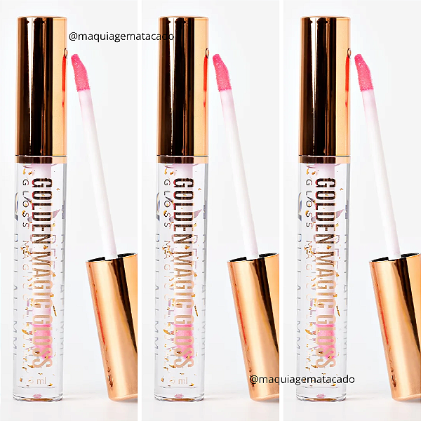 Kit 03 Unidades Gloss Mágico Labial Golden Magic Bella Femme BF10080