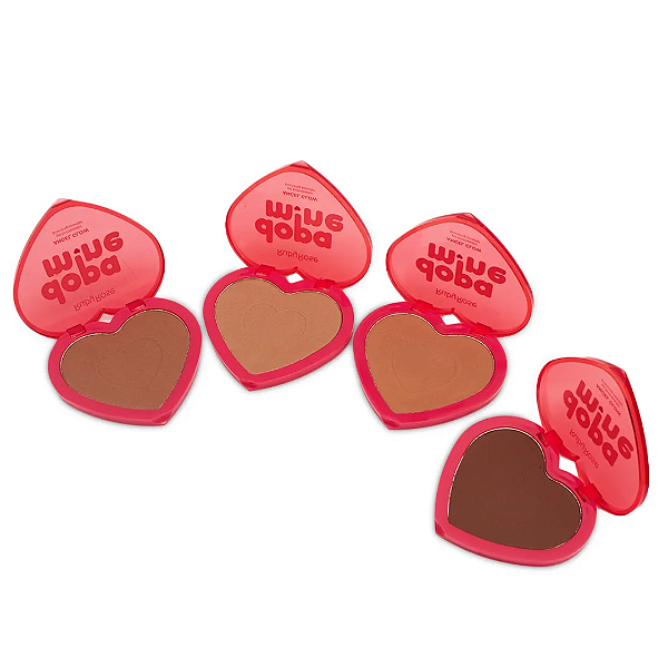 Kit 04 Unidades Pó Bronzeador Dopamine Angel Glow Ruby Rose HBF1400