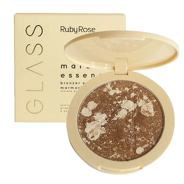 Bronzer e Iluminador Marmorizado Marble Essence Glass Ruby Rose HBF1605-1 Cor MB01 Imperial