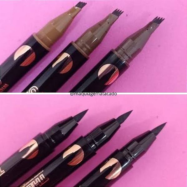 Kit 03 Unidades Caneta Dupla Delineadora e Sobrancelha The Perfect Duo Pink 21 CS3757