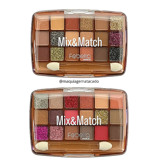 Kit 02 Unidades Paleta de Sombras Mix e Match Febella PSO30347