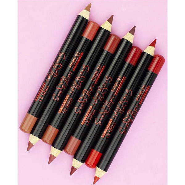 Kit 08 Unidades Lápis Contorno Para Lábios Sexy Lips Pink 21 CS3877