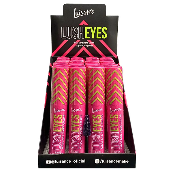 Máscara Para Cílios Super Alongados Lush Eyes Luisance L3250 Atacado Box 24 Unidades