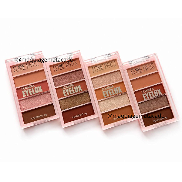 Kit 04 Unidades Paleta de Sombras Eyelux Femme Paris FR625