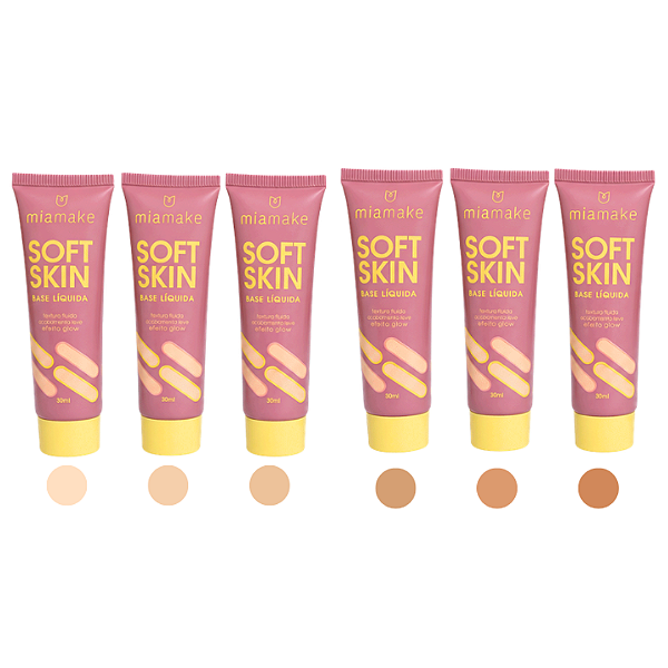 Kit 06 Unidades Base Líquida Soft Skin Mia Make 623