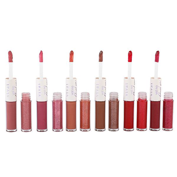 Kit 06 Unidades Duo Batom e Gloss Vai na Bolsa Vivai 3312
