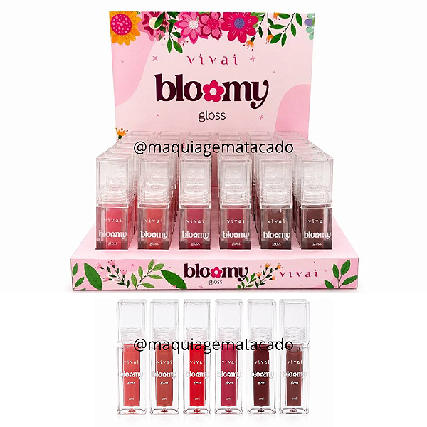Gloss Bloomy Vivai 3444 Atacado Box 36 Unidades
