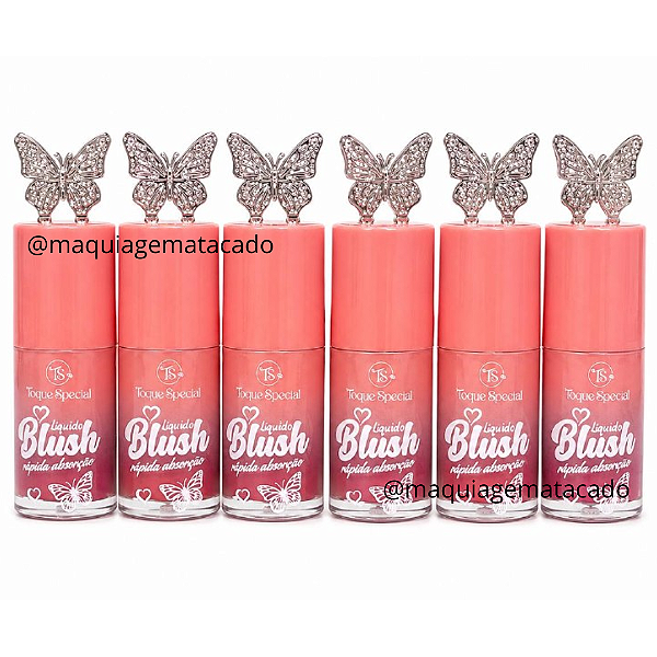 Kit 06 Unidades Blush Líquido Borboleta Toque Special TS07047