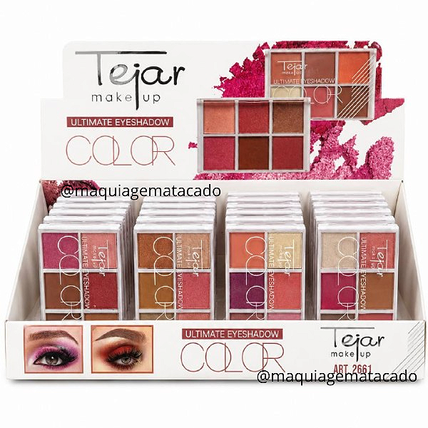 Paleta de Sombras Ultimate Eyeshadow Color Tejar Makeup TJ2661 Atacado Box 24 Unidades