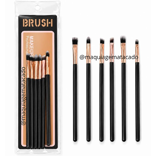 Kit 06 Pincéis Para Olhos Cores Aleatórias LF25252