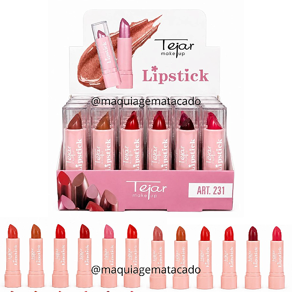 Batom Tejar Makeup TJ231 Atacado Box 24 Unidades