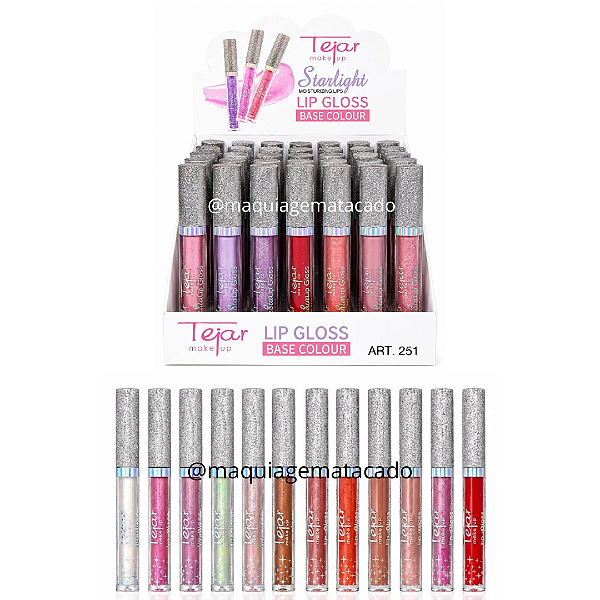 Lip Gloss Starlight Tejar Makeup TJ251 Atacado Box 48 Unidades