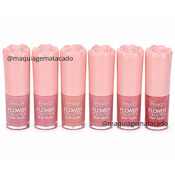 Kit 06 Unidades Blush Líquido Flower Collection Pink 21 CS5974