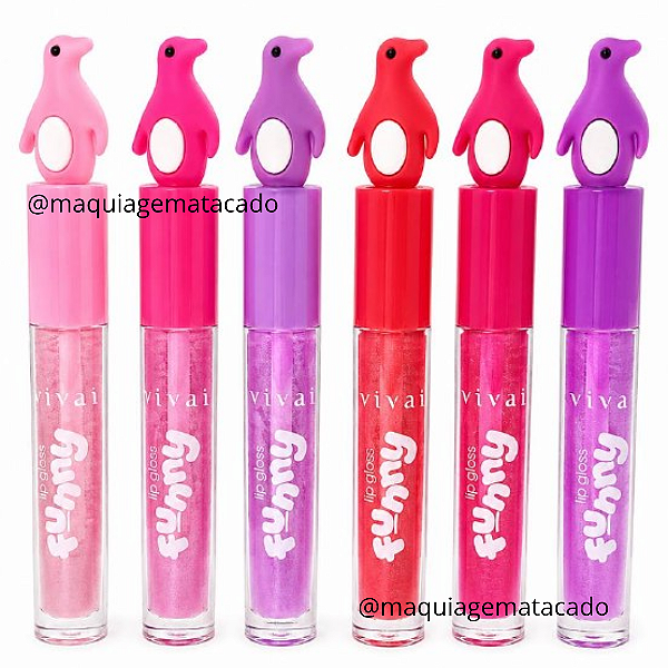 Kit 06 Unidades Lip Gloss Funny Vivai 3454