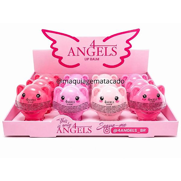 Lip Balm Elefantinho 4 Angels BR1004 Atacado Box 12 Unidades