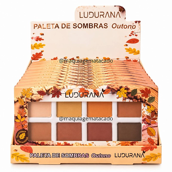 Paleta de Sombras 08 Cores Ludurana Outono B00456 Atacado Box 12 Unidades
