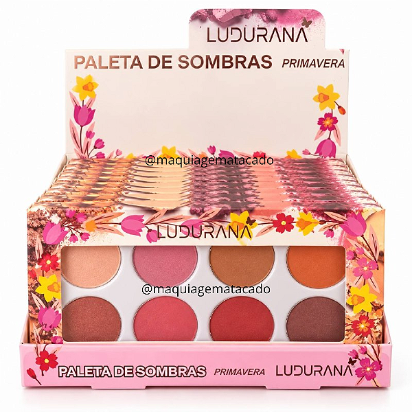 Paleta de Sombras 08 Cores Ludurana Primavera B00457 Atacado Box 12 Unidades