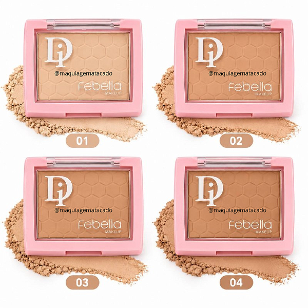 Kit 04 Unidades Pó Compacto Matte Febella PP50509
