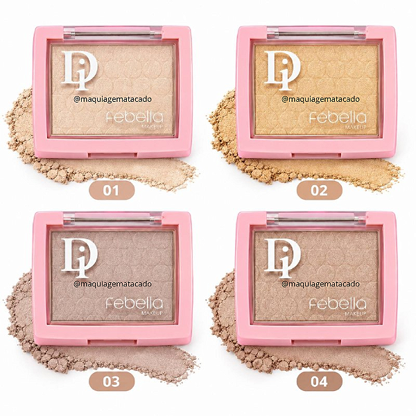 Kit 04 Unidades Iluminador Facial Glow Febella MU50118