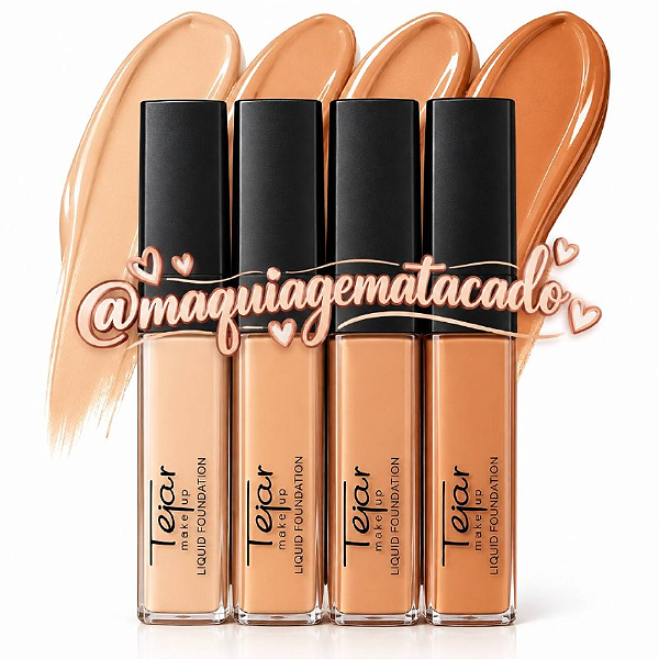Kit 04 Unidades Corretivo Base Silky Texture Tejar Makeup TJ392