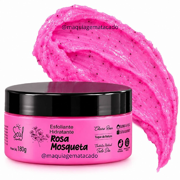 Esfoliante Hidratante de Rosa Mosqueta Corpo e Rosto Soul Cosméticos 180g SL012