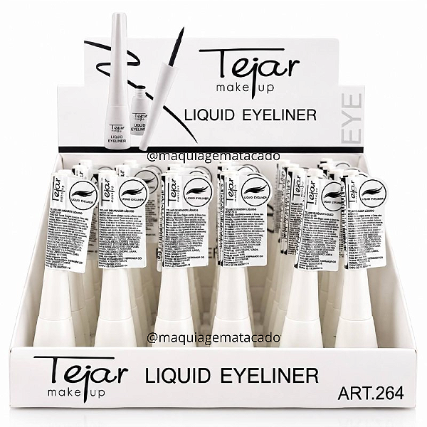 Delineador Líquido Preto Tejar Makeup TJ264 Atacado Box 24 Unidades