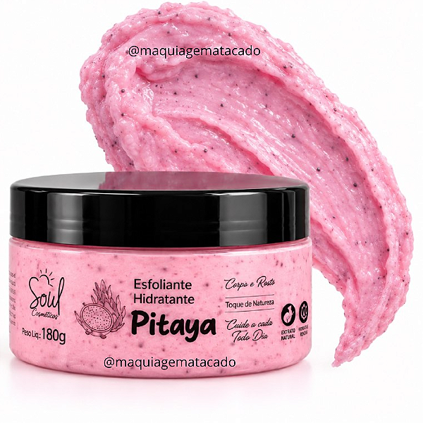 Esfoliante Hidratante de Pitaya Corpo e Rosto Soul Cosméticos 180g SL036