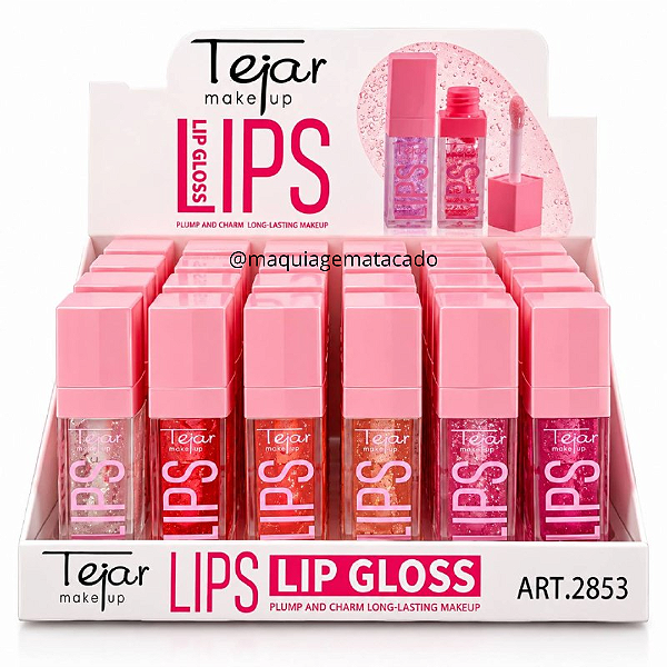Lip Gloss Lips Tejar Makeup TJ2853 Atacado Box 24 Unidades