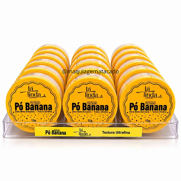 Pó Banana Efeito Matte Aveludado Tá Linda Makeup TL282 Atacado Box 18 Unidades