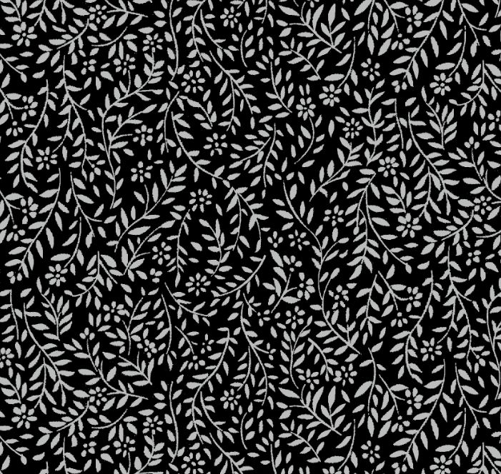 Tricoline folhinhas preto 25x150cm - Un